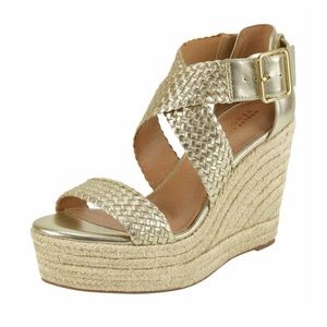 platform sandals braided leather criss-cross strap